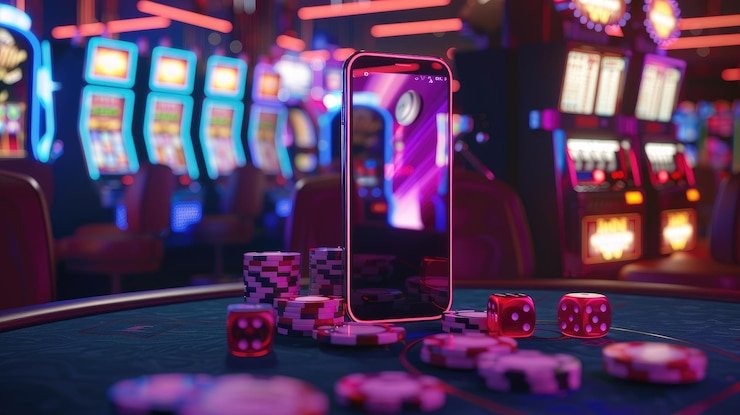Studio dealer hidup adugaming dengan kamera multi-sudut dan meja profesional